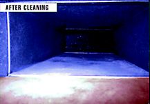 This is an air duct after cleaning and mold removal